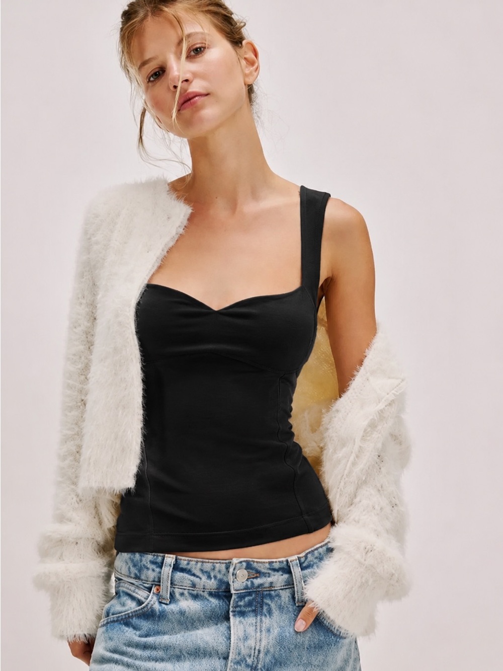 Free People Somewhere Sometime Cami Top - Black